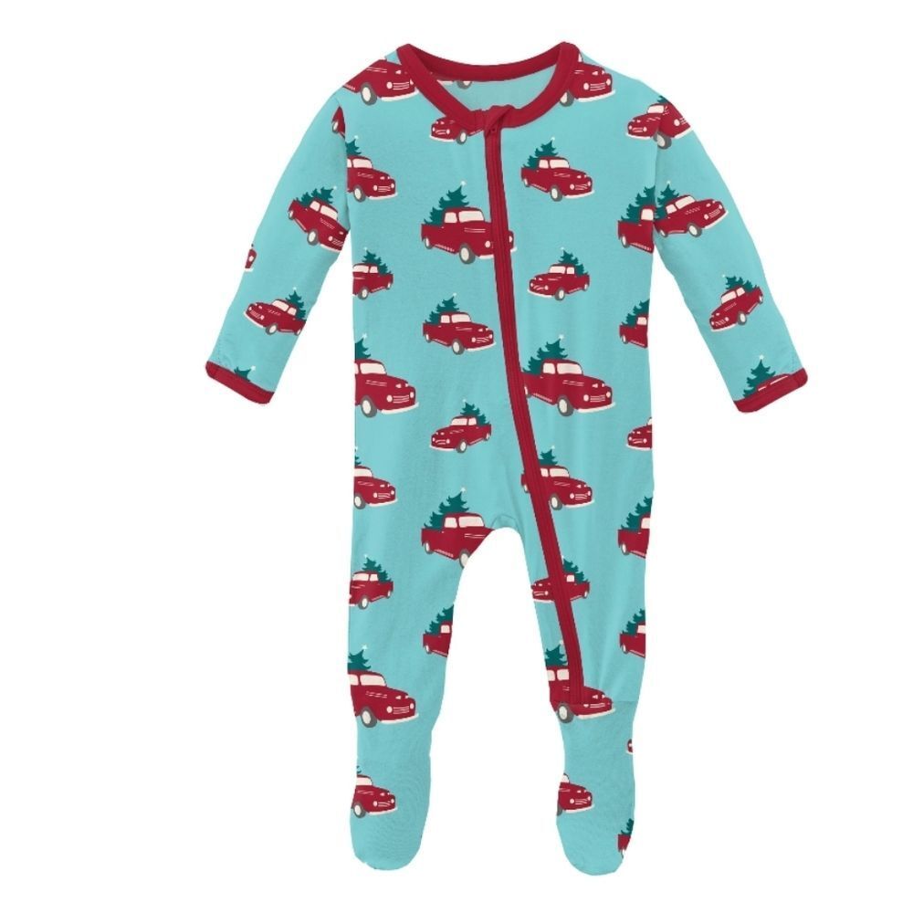 🔥clearance🔥KicKee Pants Printed Fitted Footie ICEBERG TRUCKS AND TREES